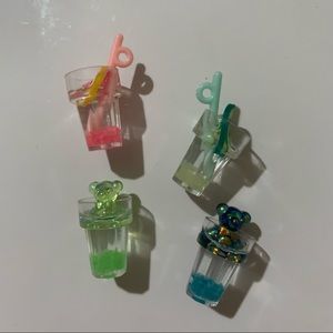 Bear and Fruit Juice Glasses Set of 4 Mini Magnets